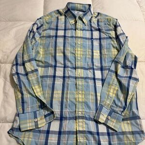 Southern Tide Blue and Yellow Casual Button Down Shirt